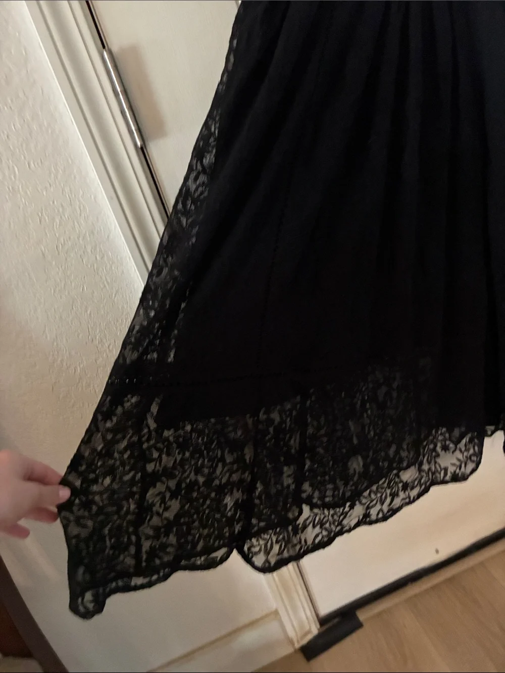 Free People Black Lace V-Neck Cocktail Dress